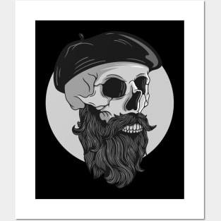 Bearded skull Posters and Art